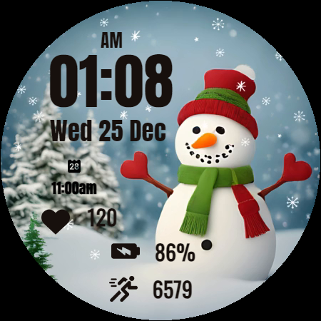 Cute Snowman Christmas Watch - Image screenshot of android app