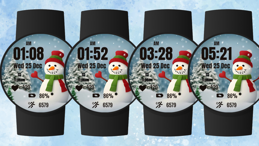 Cute Snowman Christmas Watch - Image screenshot of android app