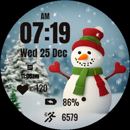 Cute Snowman Christmas Watch - Image screenshot of android app