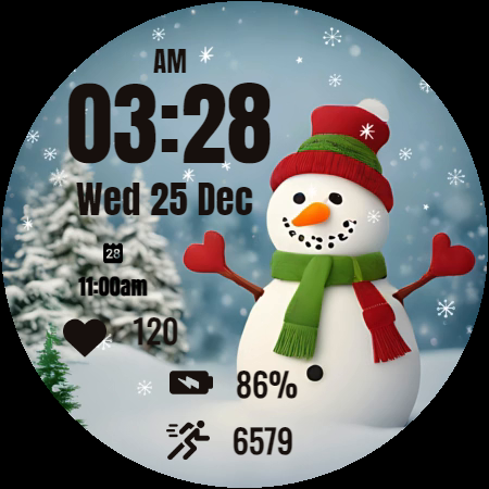 Cute Snowman Christmas Watch - Image screenshot of android app