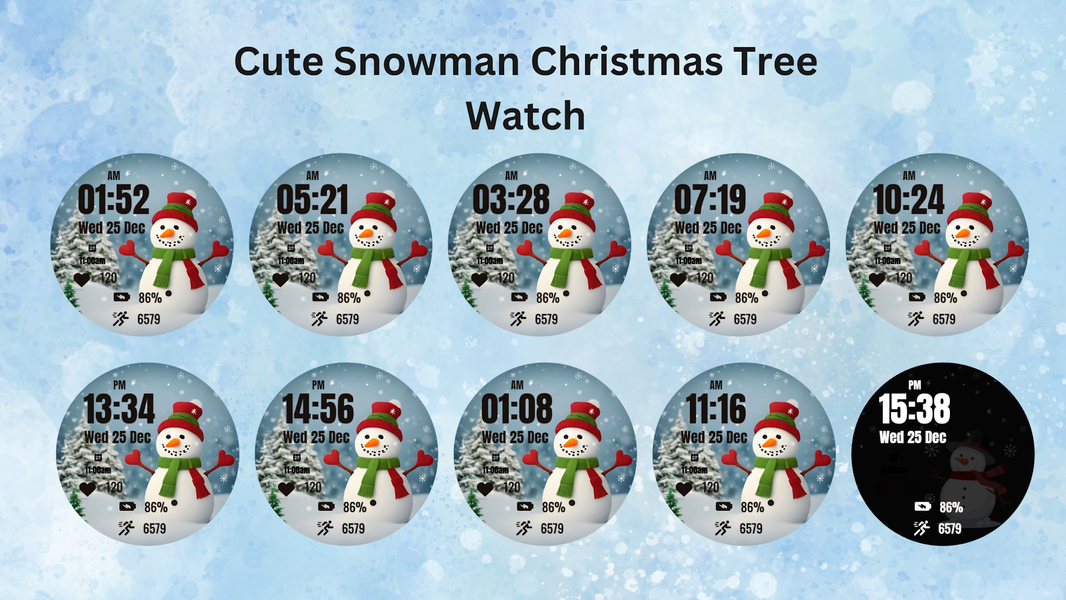 Cute Snowman Christmas Watch - Image screenshot of android app