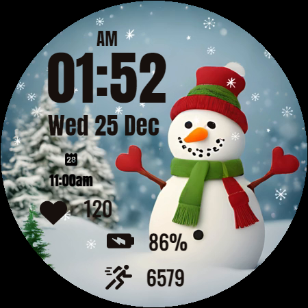 Cute Snowman Christmas Watch - Image screenshot of android app