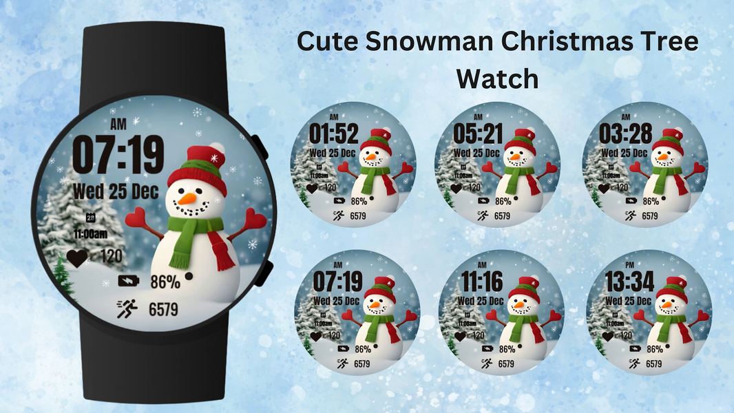 Cute Snowman Christmas Watch - Image screenshot of android app