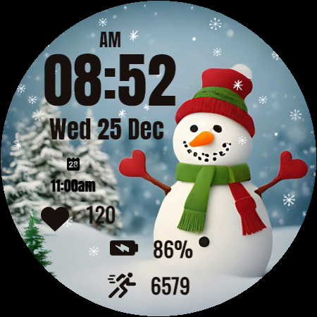Cute Snowman Christmas Watch - Image screenshot of android app