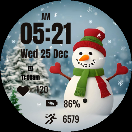 Cute Snowman Christmas Watch - Image screenshot of android app