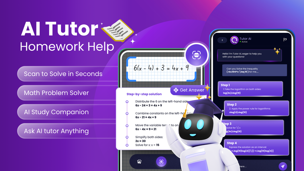 Tutor AI: Math Homework Helper - عکس برنامه موبایلی اندروید