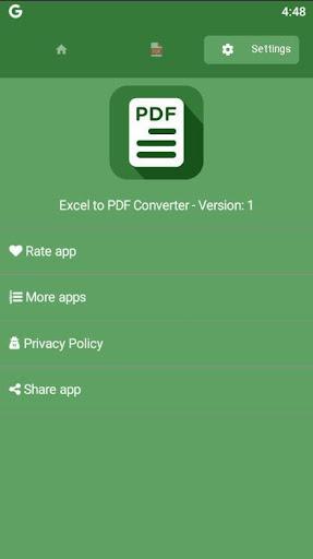 XLSX to PDF Converter - Image screenshot of android app