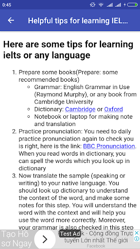 IELTS Preparation : Vocabulary - Image screenshot of android app