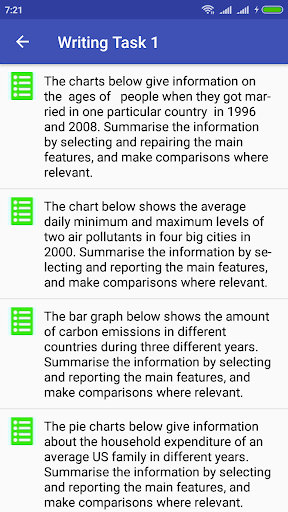 IELTS Writing - Image screenshot of android app