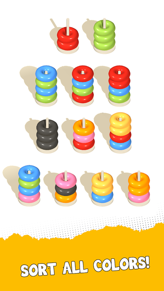 Color Hoop Sort: 3D Puzzle - Gameplay image of android game