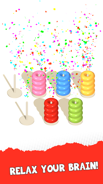 Color Hoop Sort: 3D Puzzle - Gameplay image of android game