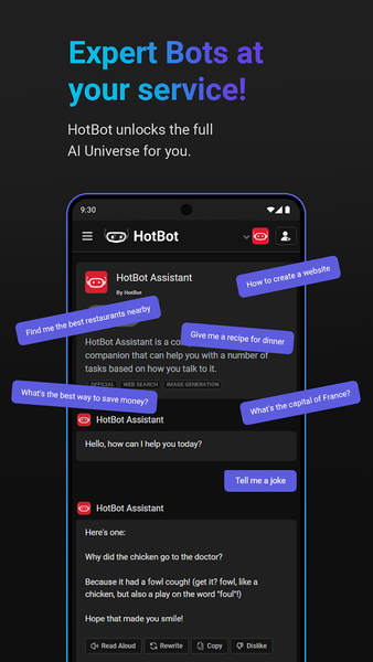 Ai Chat — HotBot - عکس برنامه موبایلی اندروید