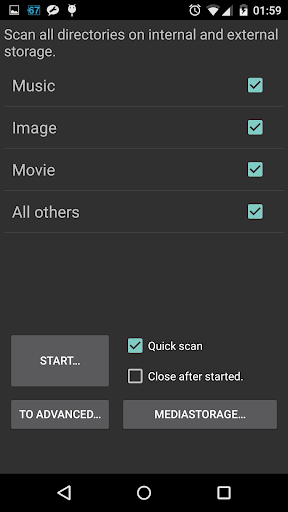 mediaReScan:updateMediaStorage - Image screenshot of android app
