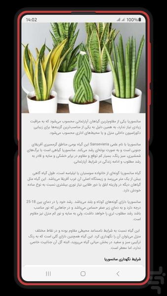 گیاهان آپارتمانی - عکس برنامه موبایلی اندروید