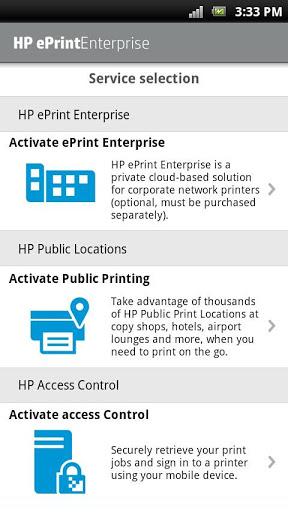 HP ePrint Enterprise for Good - Image screenshot of android app