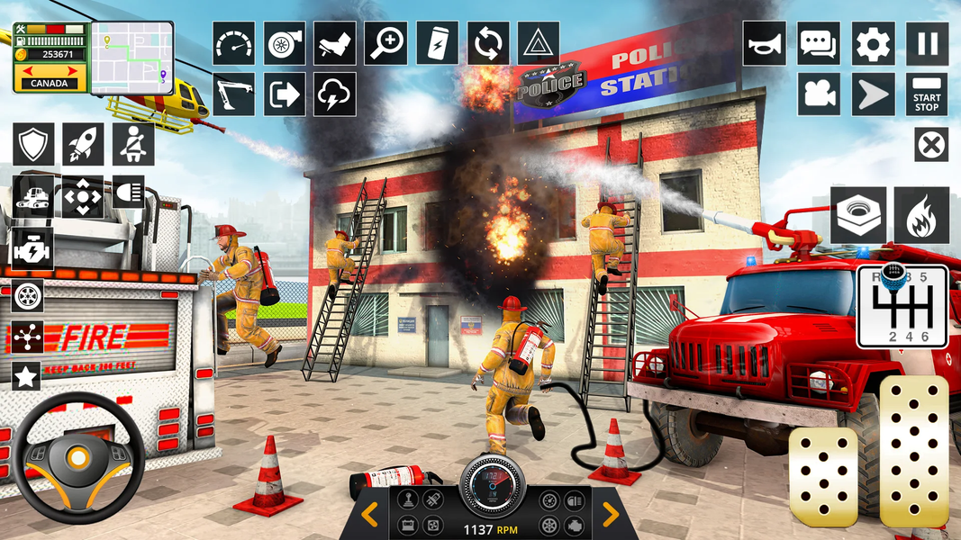 Firefighter Rescue Truck Game - Gameplay image of android game