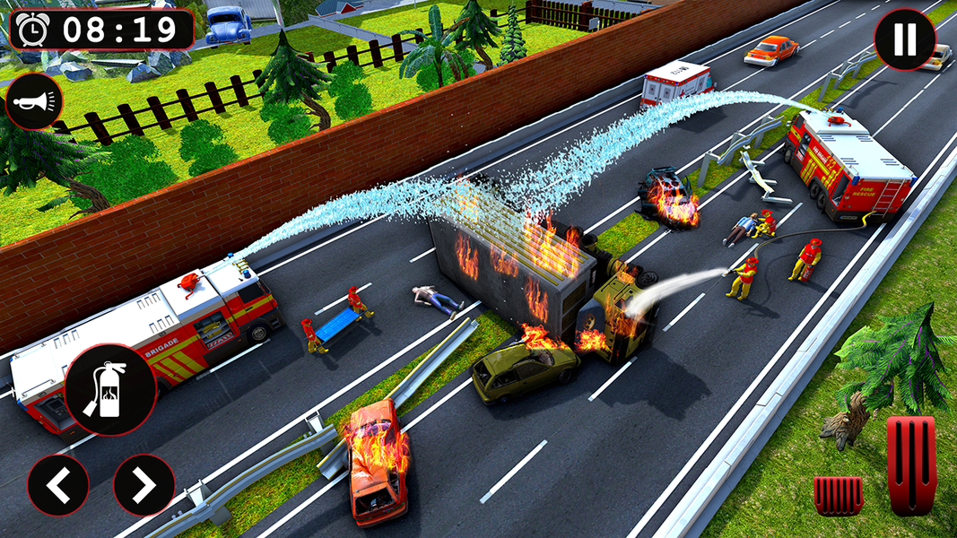 Fire Engine Sim firetruck Game - Gameplay image of android game
