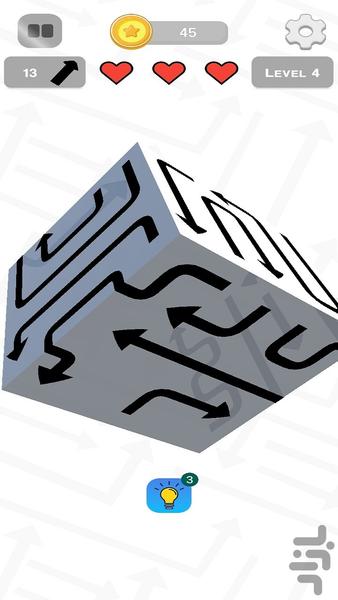 پازل فرار از مکعب با فلش‌ها - عکس بازی موبایلی اندروید