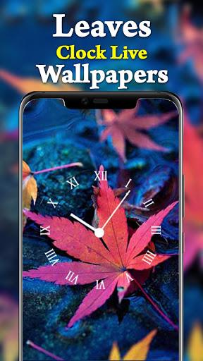 Leaves Clock Themes 🍃 HD Live Wallpapers - Image screenshot of android app