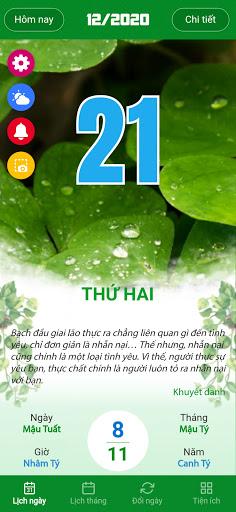 Lịch âm dương - Lịch vạn niên - Image screenshot of android app