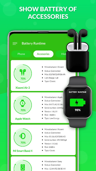 Battery Life - Phone & Bluetoo - عکس برنامه موبایلی اندروید