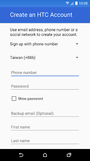 HTC Account—Services Sign-in - عکس برنامه موبایلی اندروید
