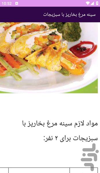آموزش های تهیه غذای بخارپز - عکس برنامه موبایلی اندروید