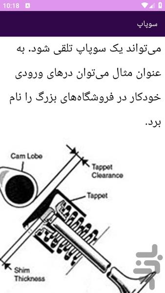 آموزش های کارکرد قطعات خودرو بنزینی - Image screenshot of android app