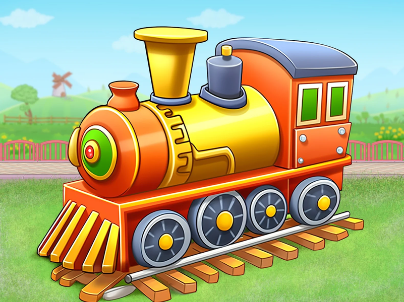 Kids Train Game: Build Station - Gameplay image of android game