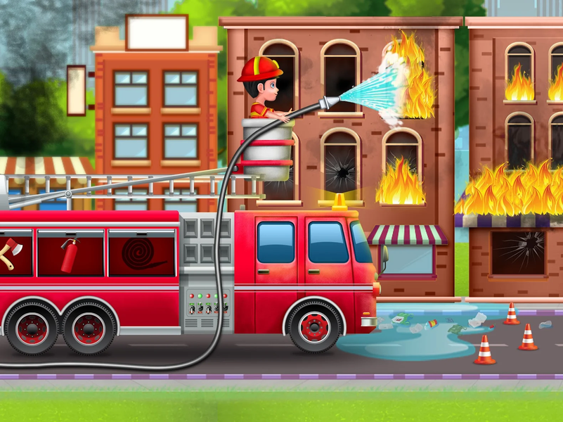 Firefighter Rescue Fire Truck - Gameplay image of android game