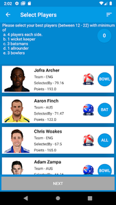 Lineup Generator For Fantasy Cricket