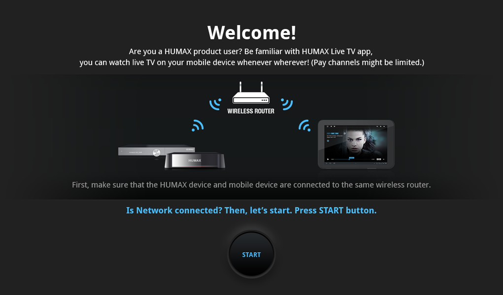 HUMAX Live TV for Tablet - Image screenshot of android app