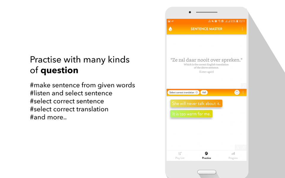 Dutch Sentence Master - عکس برنامه موبایلی اندروید