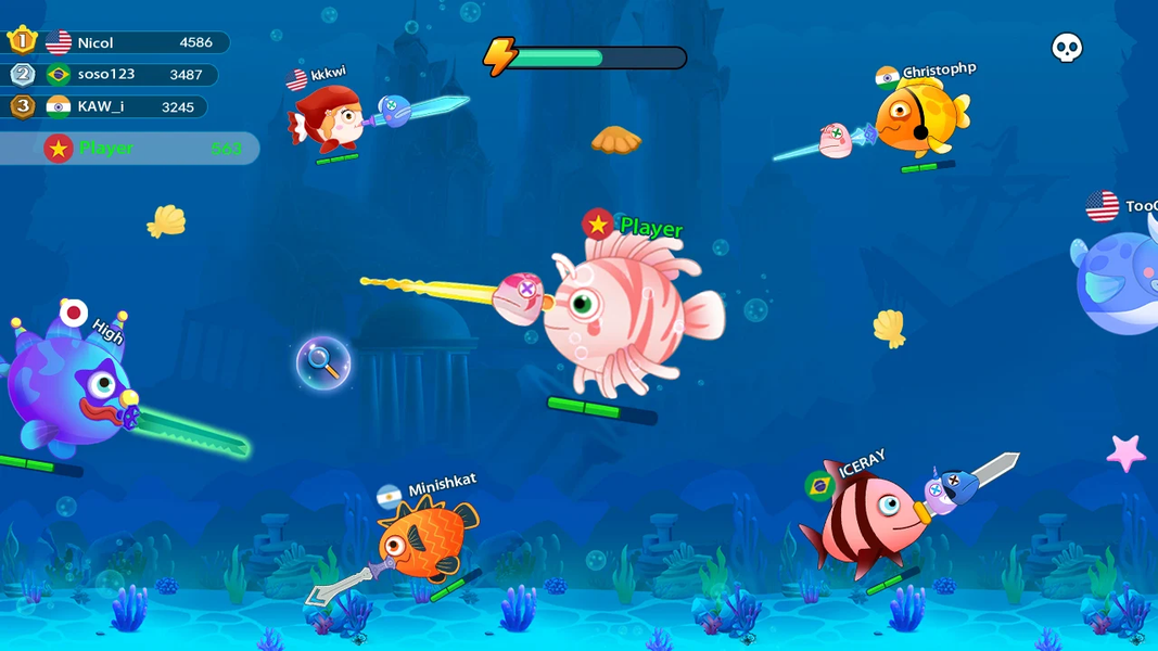 Shark vs Fish .io-Hungry World - عکس بازی موبایلی اندروید