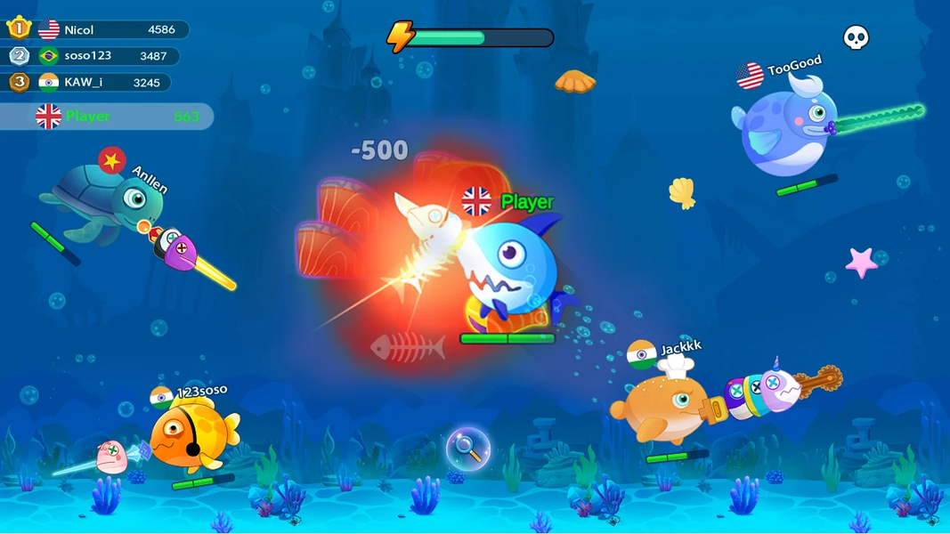 Shark vs Fish .io-Hungry World - عکس بازی موبایلی اندروید