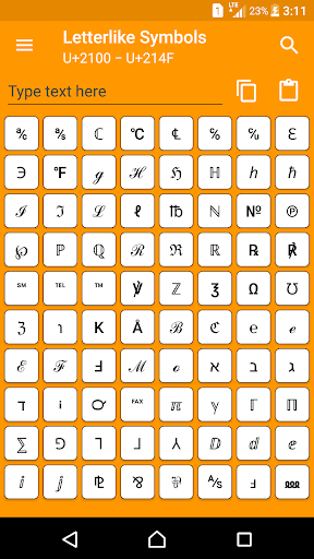Character Pad - Unicode - عکس برنامه موبایلی اندروید