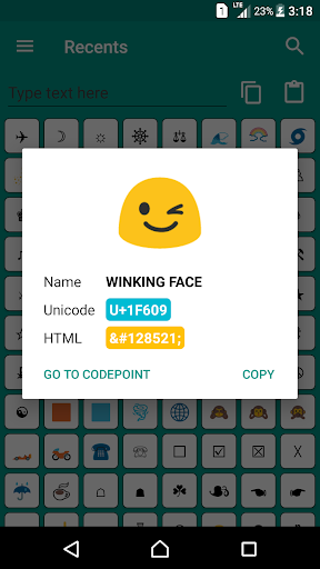 Character Pad - Unicode - عکس برنامه موبایلی اندروید