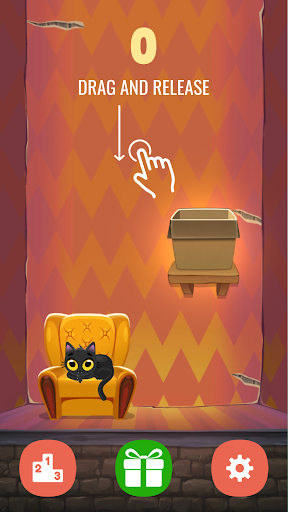 Kitty Jump! - Tap the cat! Hop it into the box! - Gameplay image of android game