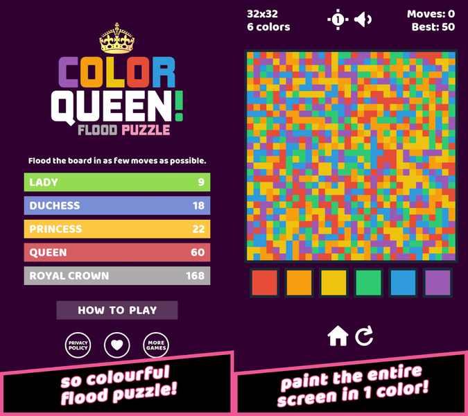 Color Queen! Flood Puzzle Game - عکس برنامه موبایلی اندروید