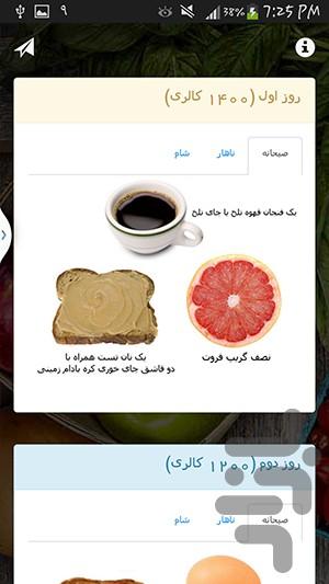 رژیم لاغری معجزه - Image screenshot of android app