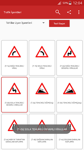 Traffic Signs Turkey Test - عکس برنامه موبایلی اندروید