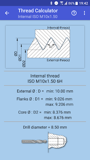 Thread calculator - عکس برنامه موبایلی اندروید