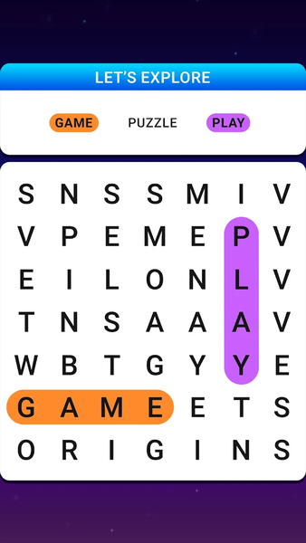 Word Search Puzzle Game - Gameplay image of android game