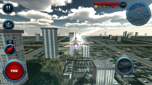 Jet Plane Fighter City 3D - Gameplay image of android game