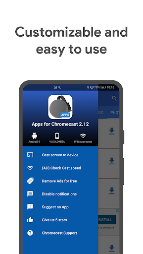 Chromecast & Android TV Apps - Image screenshot of android app