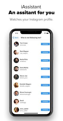 iAssistant Followers Analysis for Instagram - Image screenshot of android app