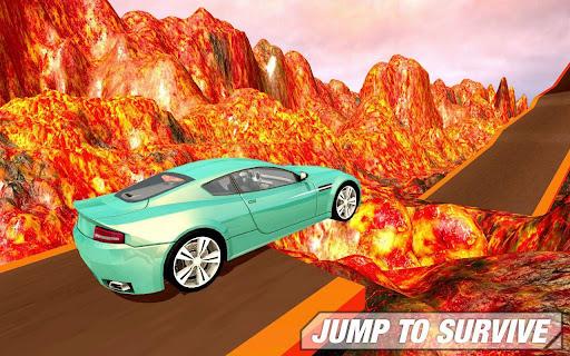 Wall Of Lava Volcano Cars 3D - Gameplay image of android game