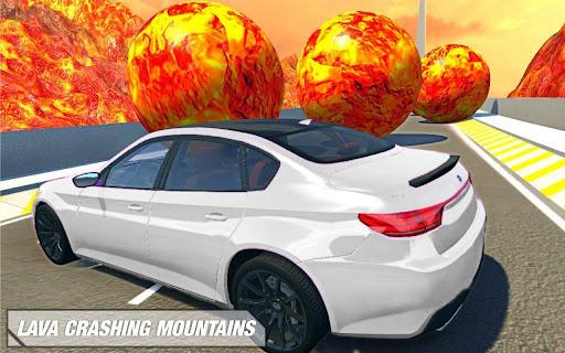 Wall Of Lava Volcano Cars 3D - Gameplay image of android game