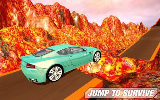 Wall Of Lava Volcano Cars 3D - Gameplay image of android game