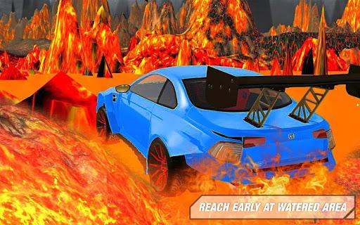 Wall Of Lava Volcano Cars 3D - Gameplay image of android game